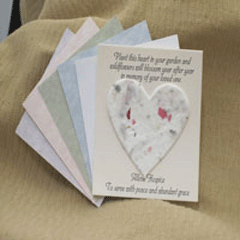 Cast Paper Heart Memorial Card