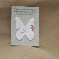 Cast Paper Butterfly Memorial Card
