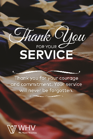 We Honor Veteran Acknowledgement Cards
